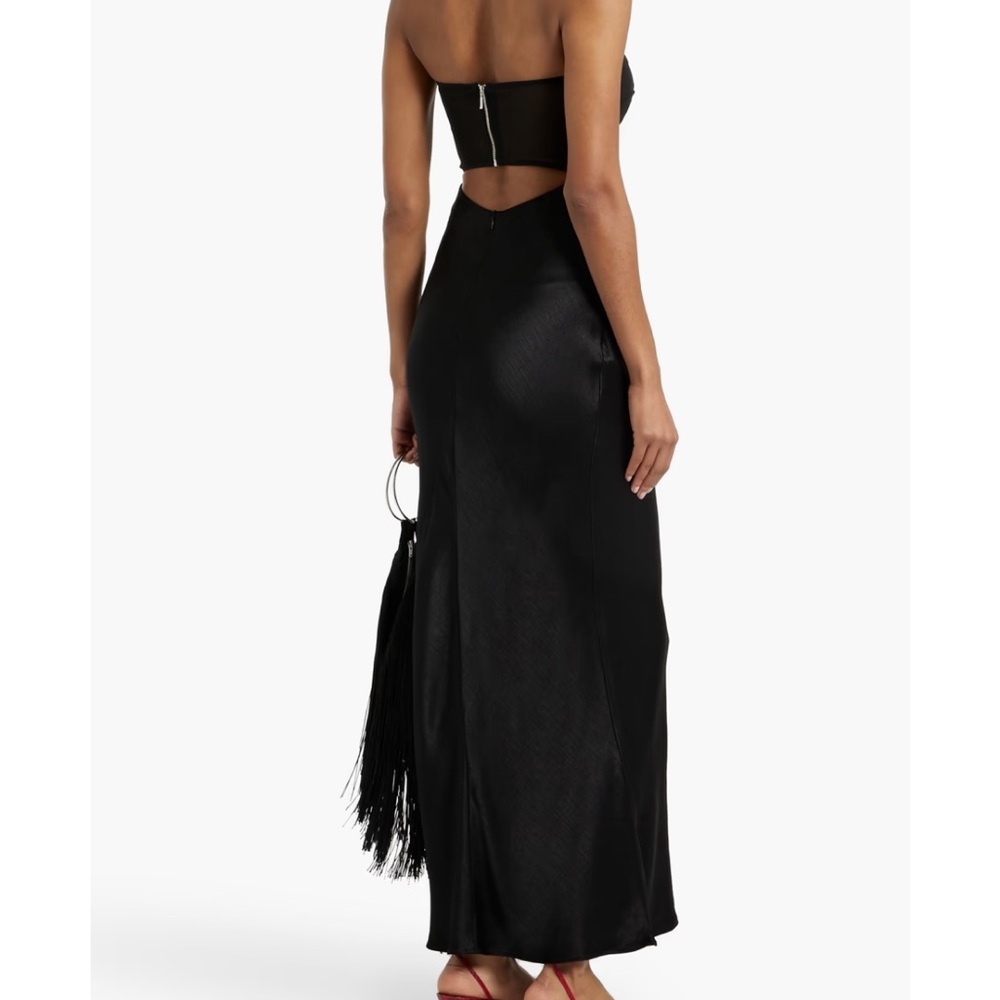 Bec & Bridge Black Strapless Cutout Satin Gown - Picture 2 of 6